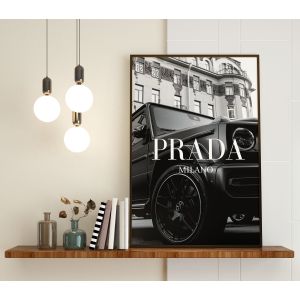 Poster -  Car Fashion Poster / Prada Milano
