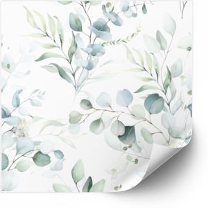 Tiles Sticker -  Eucalyptus Mixed Leaf Print Decals / 24 pcs