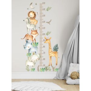 Wallsticker  - African Animals / Height Measure