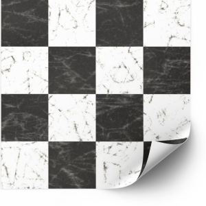  Tiles Sticker - Black and White Marble pattern  Peel and Stick Tile / 24 pcs