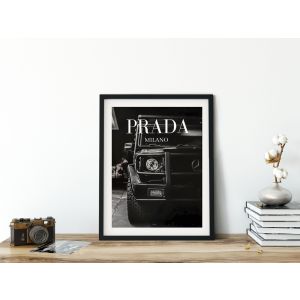 Poster -  Car Fashion Poster / Prada Milano #2
