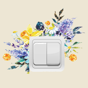 Switch Sticker - Yellow and Blue Flowers