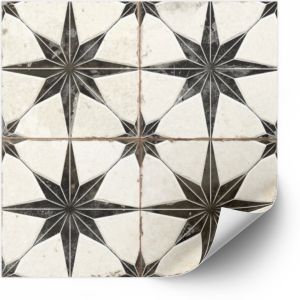 Tiles Sticker  -   Dark brown star  / Set of 24