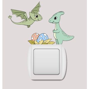 Wallsticker - Dinosaur with Eggs / Lamp Decoration