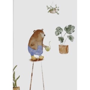 Poster -  Bear Watering Plant / 02