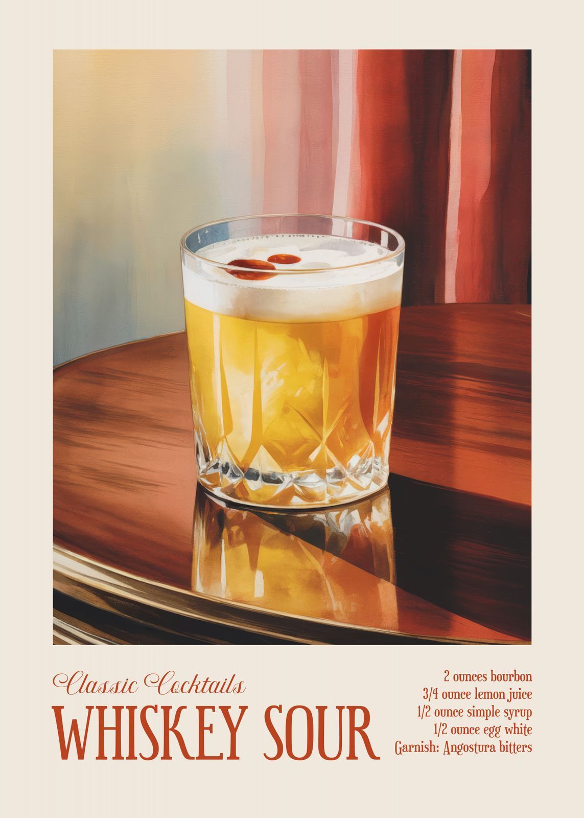 Poster Whiskey Sour Cocktail