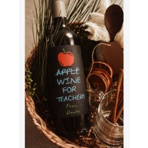 Bottle stickers - Wine for the teacher
